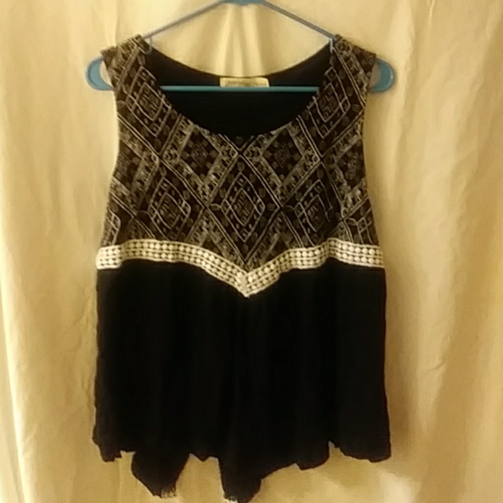 Black & White casual dress tank